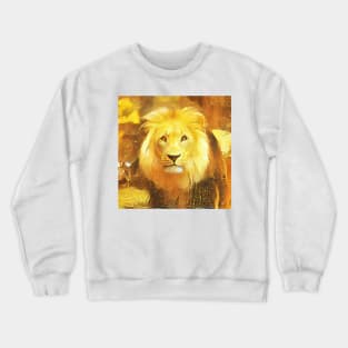 lion painting (leo art, lion king) Crewneck Sweatshirt